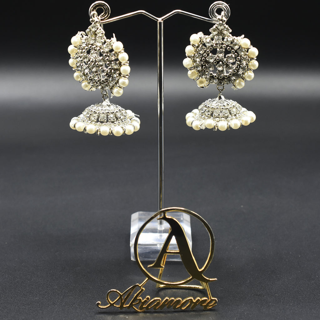 antique silver pearl jhumka style earring egfrsrb5a-i