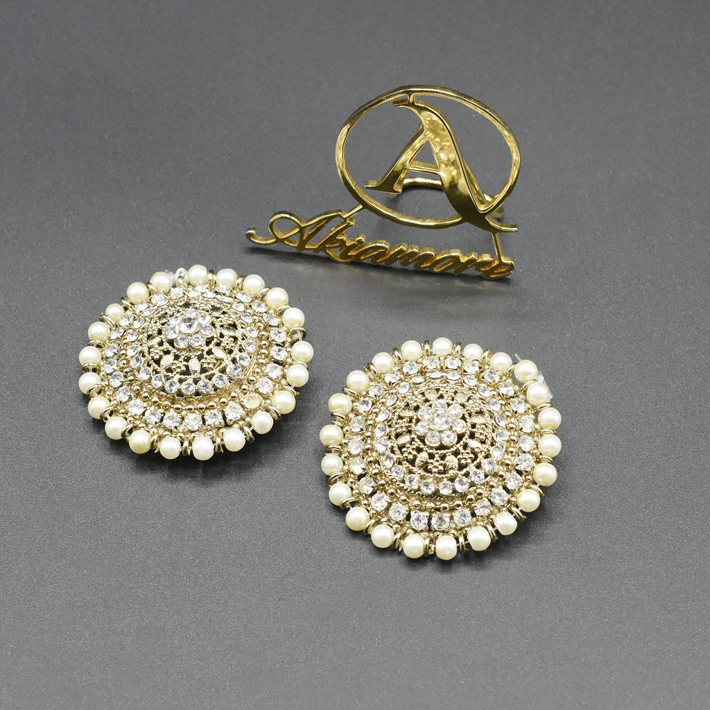 antique pearl circle shaped earring egfrpdb5a-1