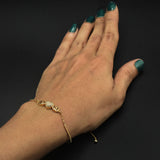 Gold chain Link Bracelet With Gold Disc btfrgda4f-8