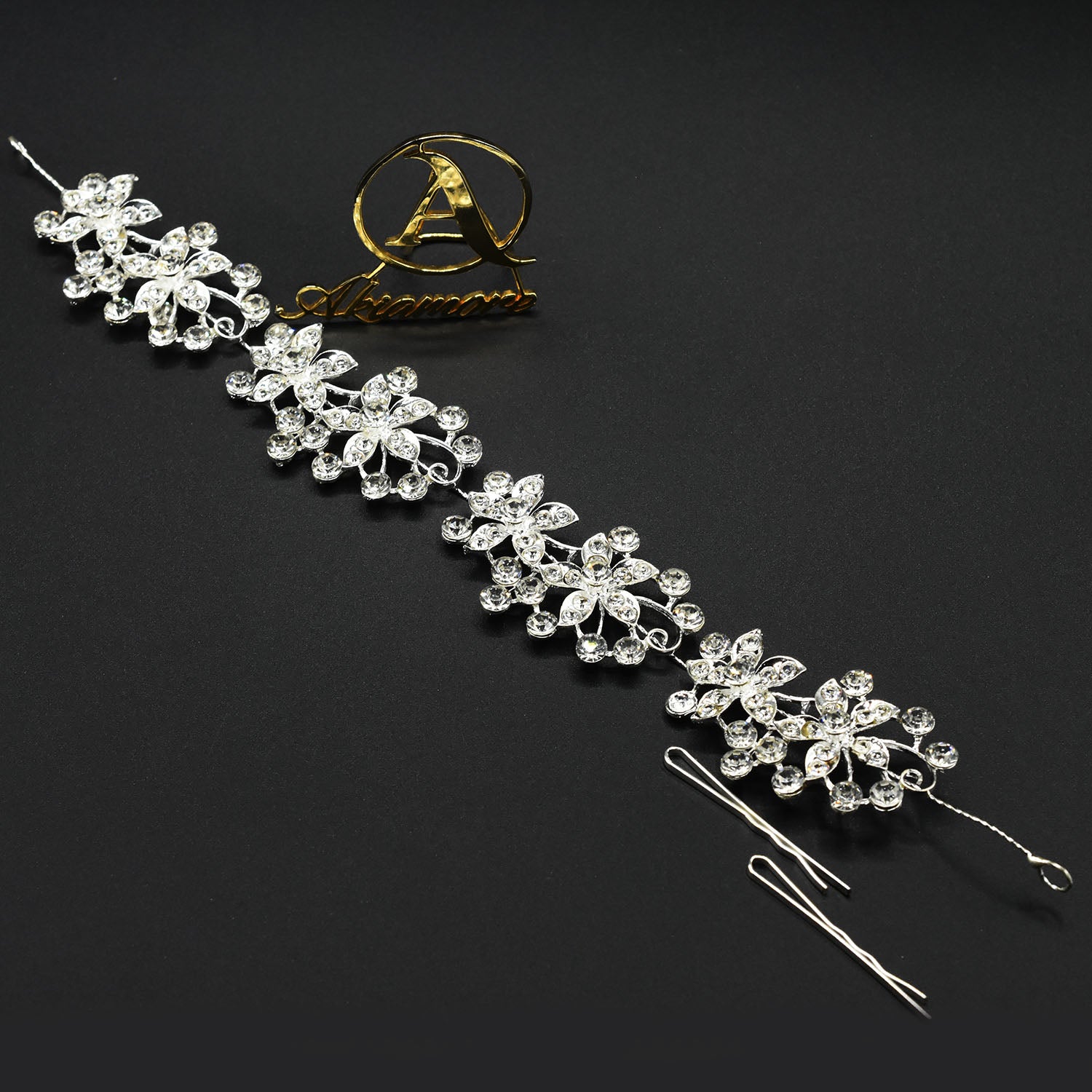 Silver Tiara Wedding Hair Accessories Traditional Handmade Flower Style Crown Elegant for Women Fashion Luxury Headwear hnfrsrd1a-1