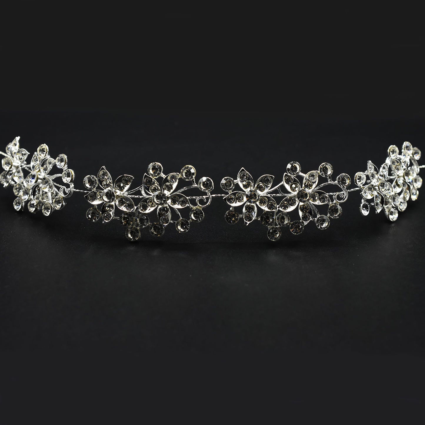 Silver Tiara Wedding Hair Accessories Traditional Handmade Flower Style Crown Elegant for Women Fashion Luxury Headwear hnfrsrd1a-1