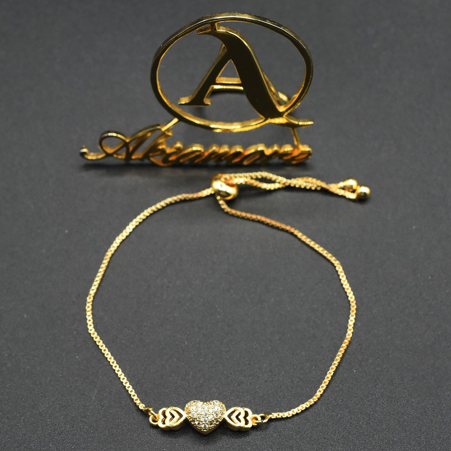 Gold chain Link Bracelet With Gold Disc btfrgda4f-8