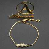 Gold chain Link Bracelet With Gold Disc btfrgda4f-8