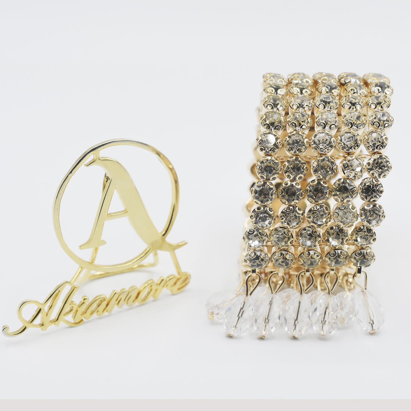 5 ROW ROUND  BEZEL STYLE BRACELET (SAMPLE) btfrgda4g-b