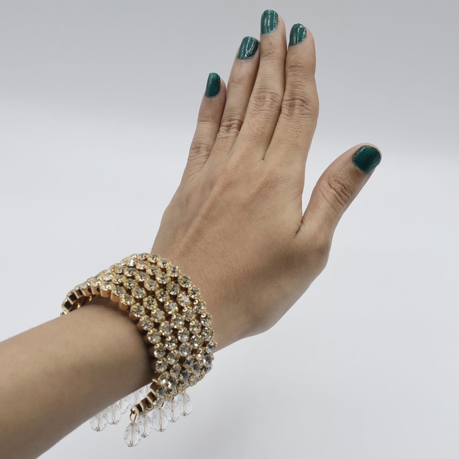 5 ROW ROUND  BEZEL STYLE BRACELET (SAMPLE) btfrgda4g-b