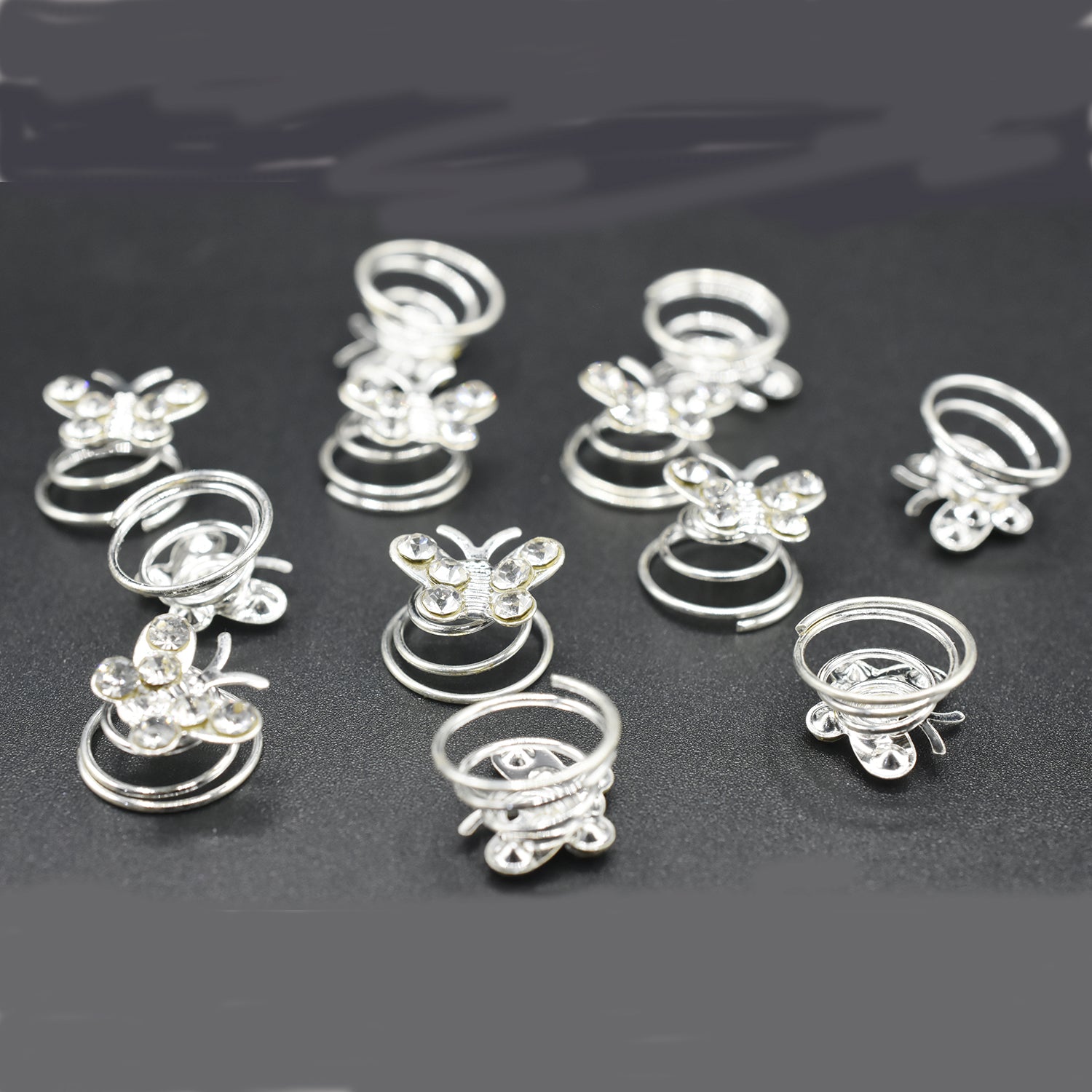 12pcs  Silver Metal Tube Ring Dreadlock Beads for Braids Hair Beads for Dreadlocks Adjustable Hair Braid For Women hbfrsrd2f-1