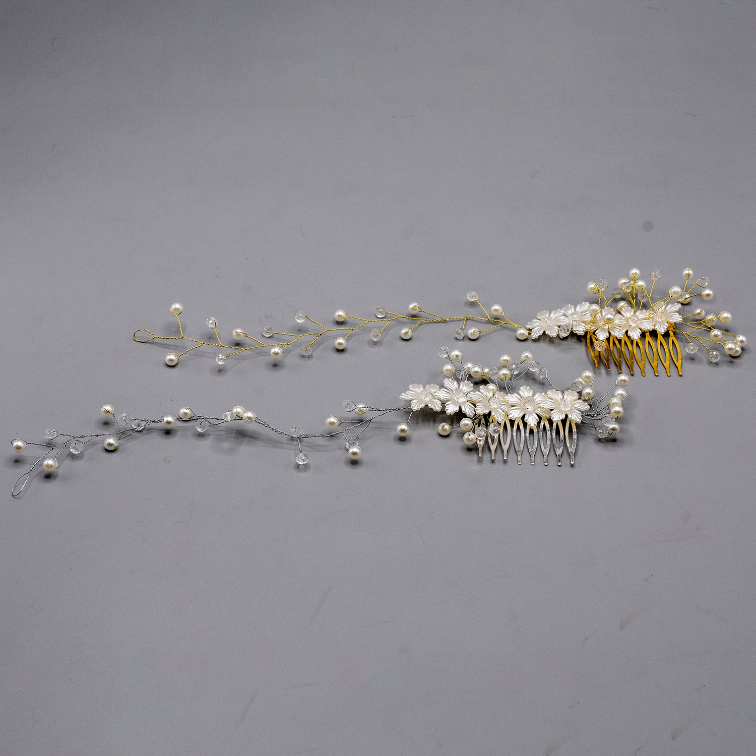 golden and silver Flowers Crown Headpiece Women Hair Accessories Headdress Girl Crown Wedding Floral Headwear