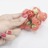 The Bride Wedding Headdress Ornaments Red and  White  Beads Frosted Flower Hair Plug U Shaped Hair Plug Hairpin hbfrrdd5k-1