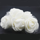 The Bride Wedding Headdress Ornaments Red and  White  Beads Frosted Flower Hair Plug U Shaped Hair Plug Hairpin hbfrrdd5k-1