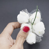 The Bride Wedding Headdress Ornaments Red and  White  Beads Frosted Flower Hair Plug U Shaped Hair Plug Hairpin hbfrrdd5k-1