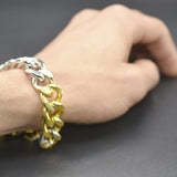 Men and Women Bracelet Chain Silver and golden Color Stainless Steel Bracelets for Men Davieslee Fashion Jewelry btfrgra4i-9