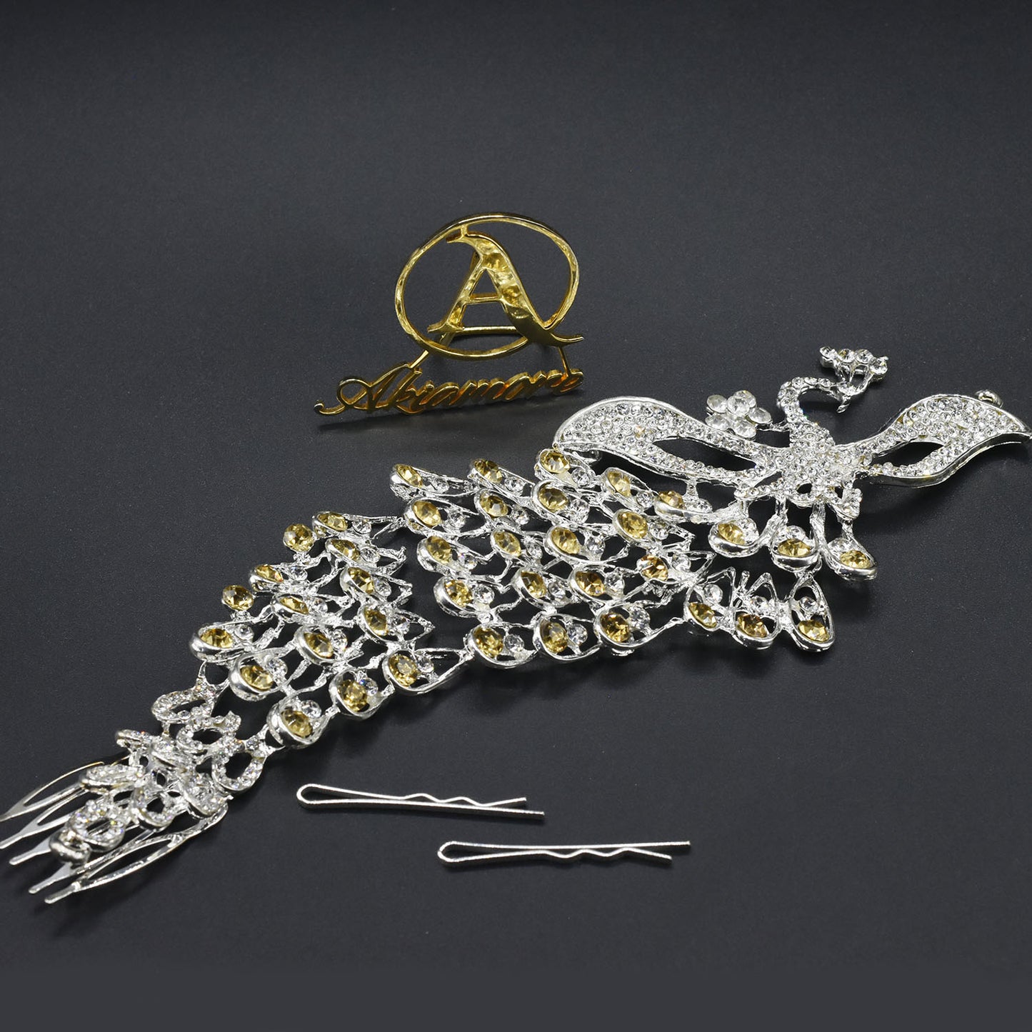 Silver Color Crystal Wedding Hair Combs Hair Accessories for Bridal  Peacock Headpiece Women Bride Hair ornaments Jewelry hnfrsrd1e-1