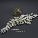 Silver Color Crystal Wedding Hair Combs Hair Accessories for Bridal  Peacock Headpiece Women Bride Hair ornaments Jewelry hnfrsrd1e-1