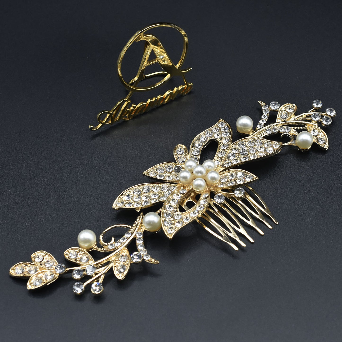 Hair Accessories Charms Clip Crystal Pearl Flower Hairpin Tiara Bridal Crown Hair Pin Bride Jewelry for Women Wedding Jewellery hnfrpdd1k-1