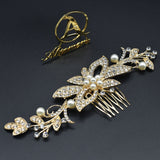 Hair Accessories Charms Clip Crystal Pearl Flower Hairpin Tiara Bridal Crown Hair Pin Bride Jewelry for Women Wedding Jewellery hnfrpdd1k-1