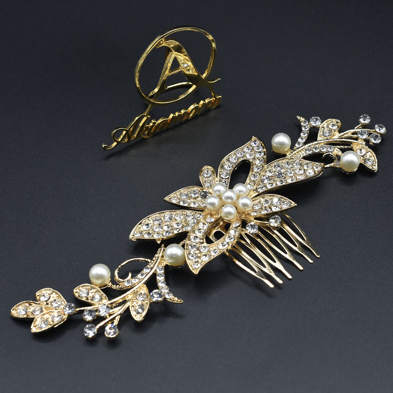 Hair Accessories Charms Clip Crystal Pearl Flower Hairpin Tiara Bridal Crown Hair Pin Bride Jewelry for Women Wedding Jewellery hnfrpdd1k-1