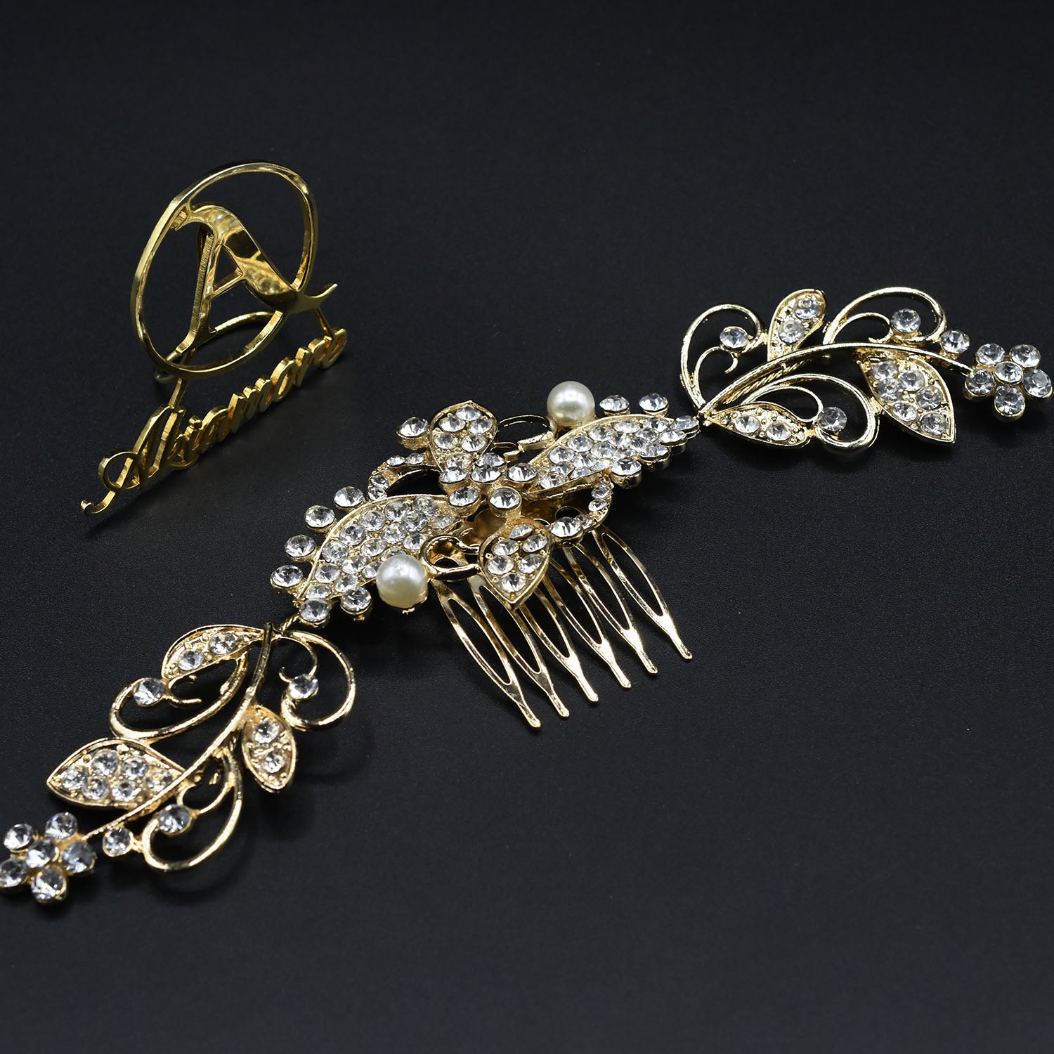 Hair Accessories Charms Clip Crystal Pearl Flower Hairpin Tiara Bridal Crown Hair Pin Bride Jewelry for Women Wedding Jewellery hnfrpdd1k-1
