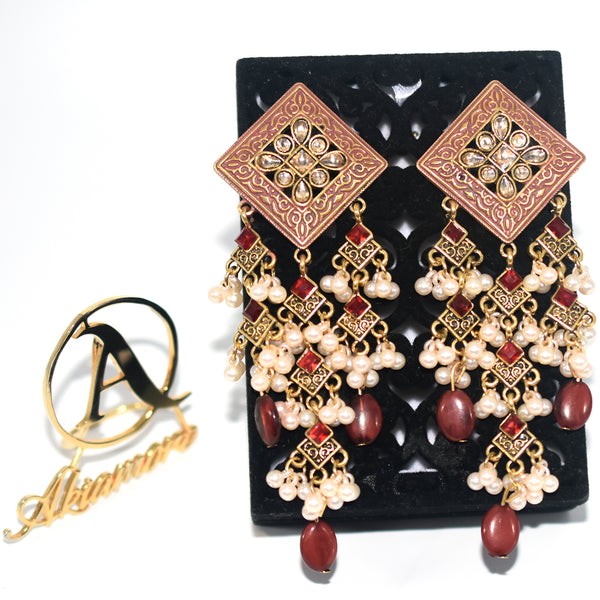2021 Women Bollywood Ethnic Bridal Bride Kundan Earrings Pearls Jhumka Jhumki Indian Bahubali Drop Earrings Fashion Jewelry DropShip egfroeb6j-9