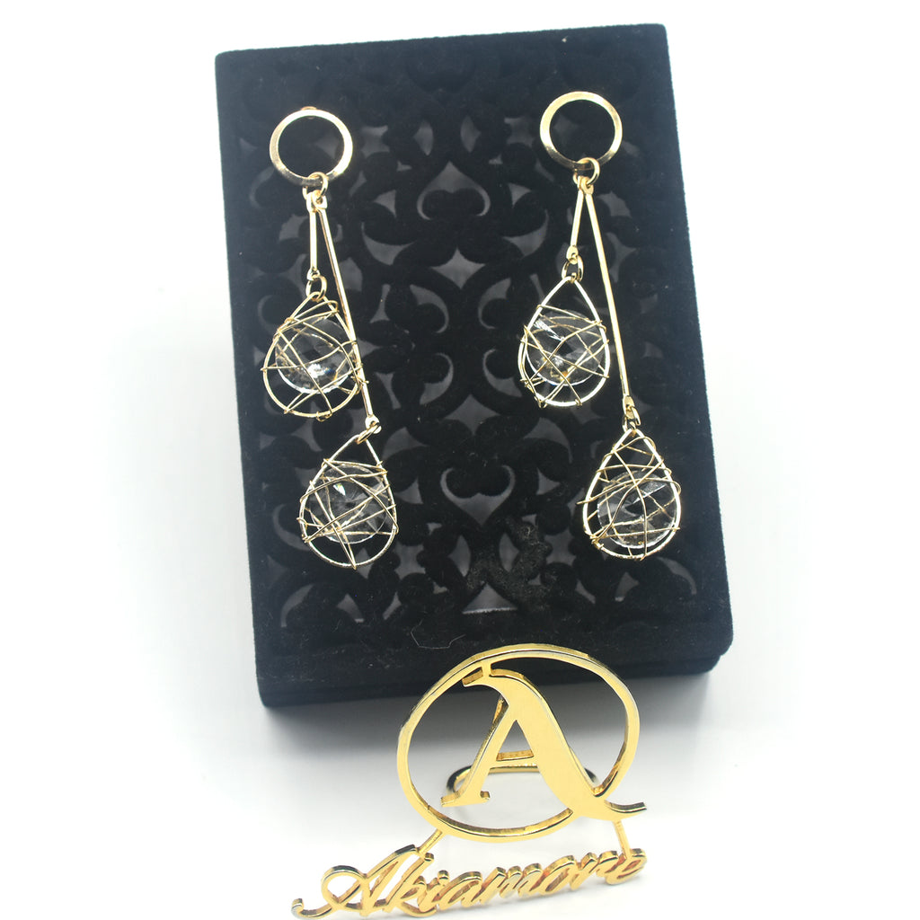 New Silver Golden  Color Crystal Earrings Female Fashion Jewelry Temperament Simple Long Tassel Earrings For Women Gift egfrgdb7h-3