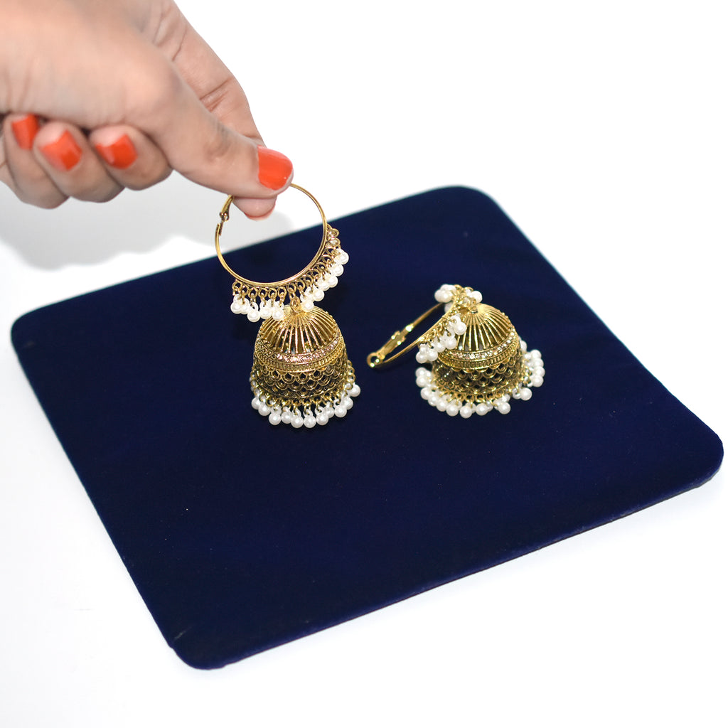 Antique Retro Bollywood Oxidized Earrings Womens Ethnic  Silver Plated Afghan Bell Tassel Jhumka Indian Earrings Wedding Jewelry egfrarb8b-1
