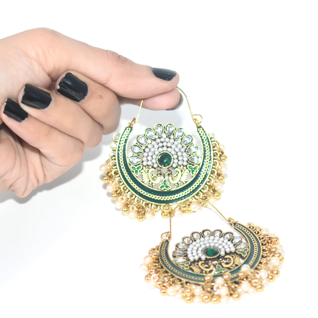 2021 Antique  Ethnic Bridal Bride Kundan Jhumka Jhumki Indian Drop Earrings For Women egfrmrb7c-1
