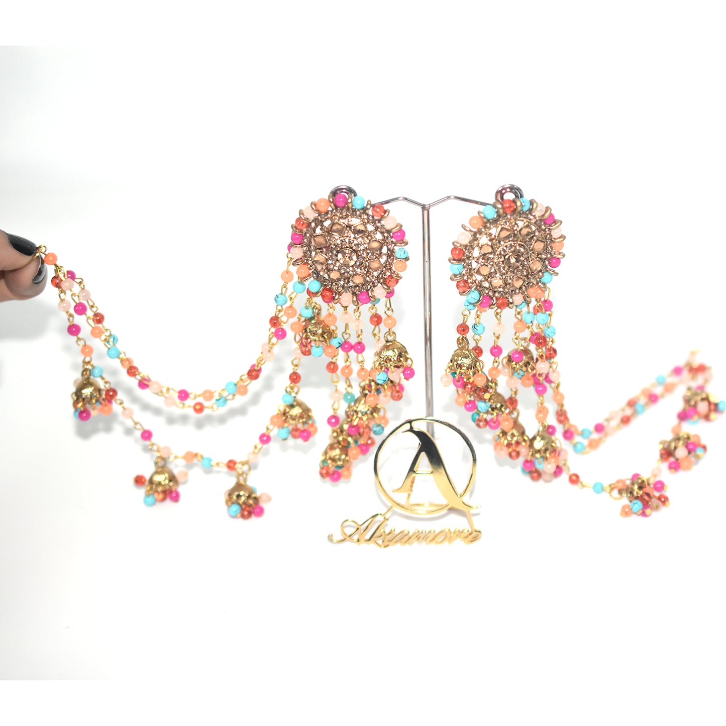 2021 Boho Ethnic Retro Bahubali  Sahara  Indian Jhumka Multi Plated Tassel Dangle Earrings For Women Gypsy Jewelry egfrmib7g-1