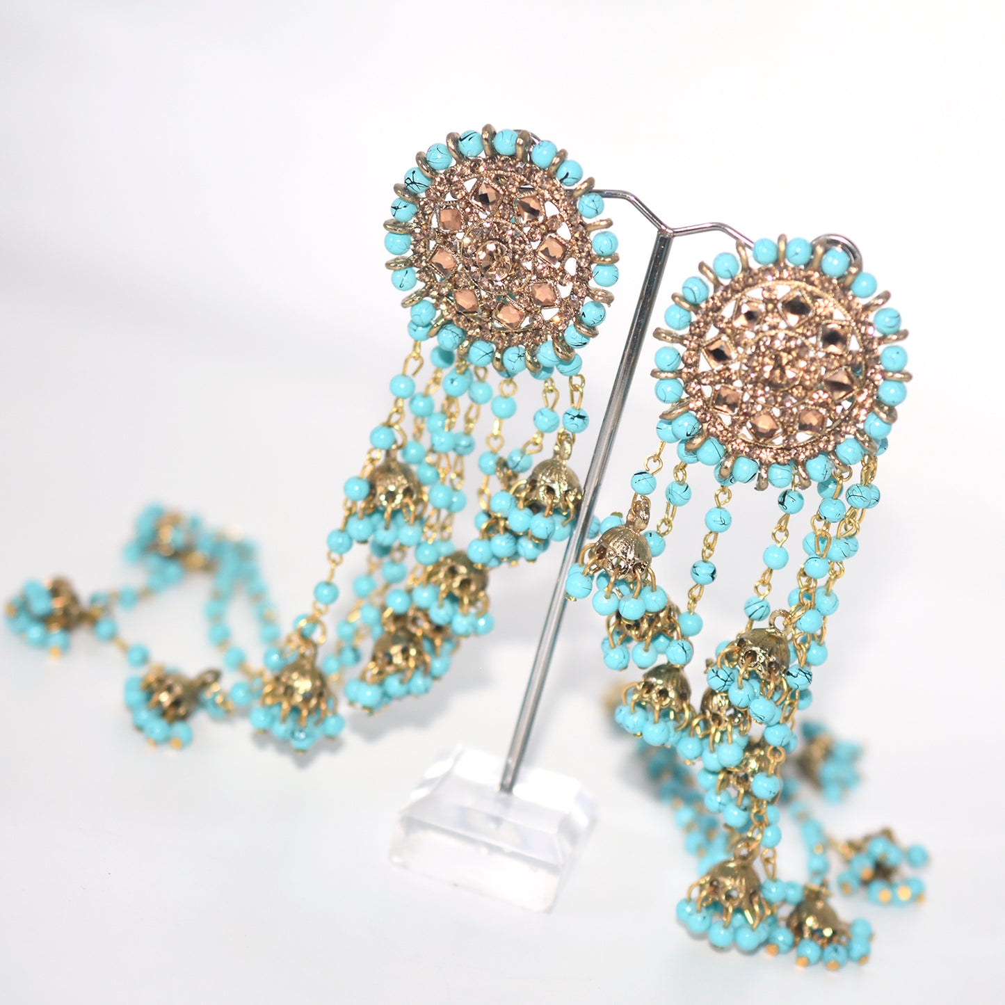 2021 Boho Ethnic Retro Bahubali  Sahara  Indian Jhumka Multi Plated Tassel Dangle Earrings For Women Gypsy Jewelry egfrmib7g-1