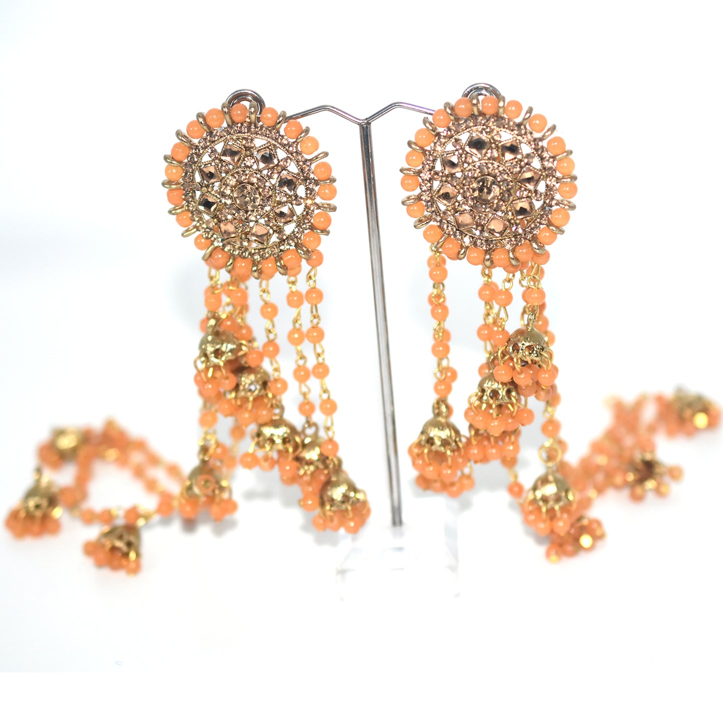 2021 Boho Ethnic Retro Bahubali  Sahara  Indian Jhumka Multi Plated Tassel Dangle Earrings For Women Gypsy Jewelry egfrmib7g-1