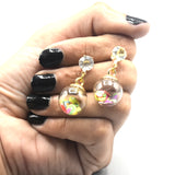 2021 Fashion Korean Lady's Gold Color Rhinestone Crystal Zircon Star Beads Glass Ball Stud Earrings For Women Girls Gift Jewelry egfrmib9c-2