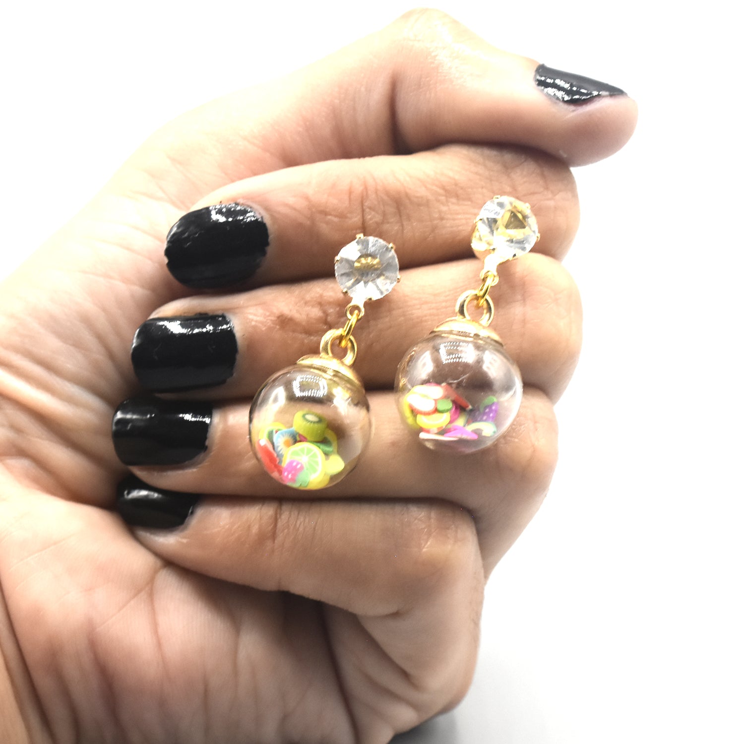 2021 Fashion Korean Lady's Gold Color Rhinestone Crystal Zircon Star Beads Glass Ball Stud Earrings For Women Girls Gift Jewelry egfrmib9c-2