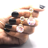 2021 Fashion Korean Lady's Gold Color Rhinestone Crystal Zircon Star Beads Glass Ball Stud Earrings For Women Girls Gift Jewelry egfrmib9c-2