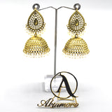 2021 Luxury Indian Jewelry Fashion Rhinestone Pearl Tassel Boho Gypsy Antique Ethnic Gold Big Round Dangle Earrings For Women egfradb8c-5