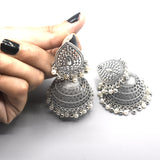 2021 Luxury Indian Jewelry Fashion Rhinestone Pearl Tassel Boho Gypsy Antique Ethnic Gold Big Round Dangle Earrings For Women egfradb8c-5