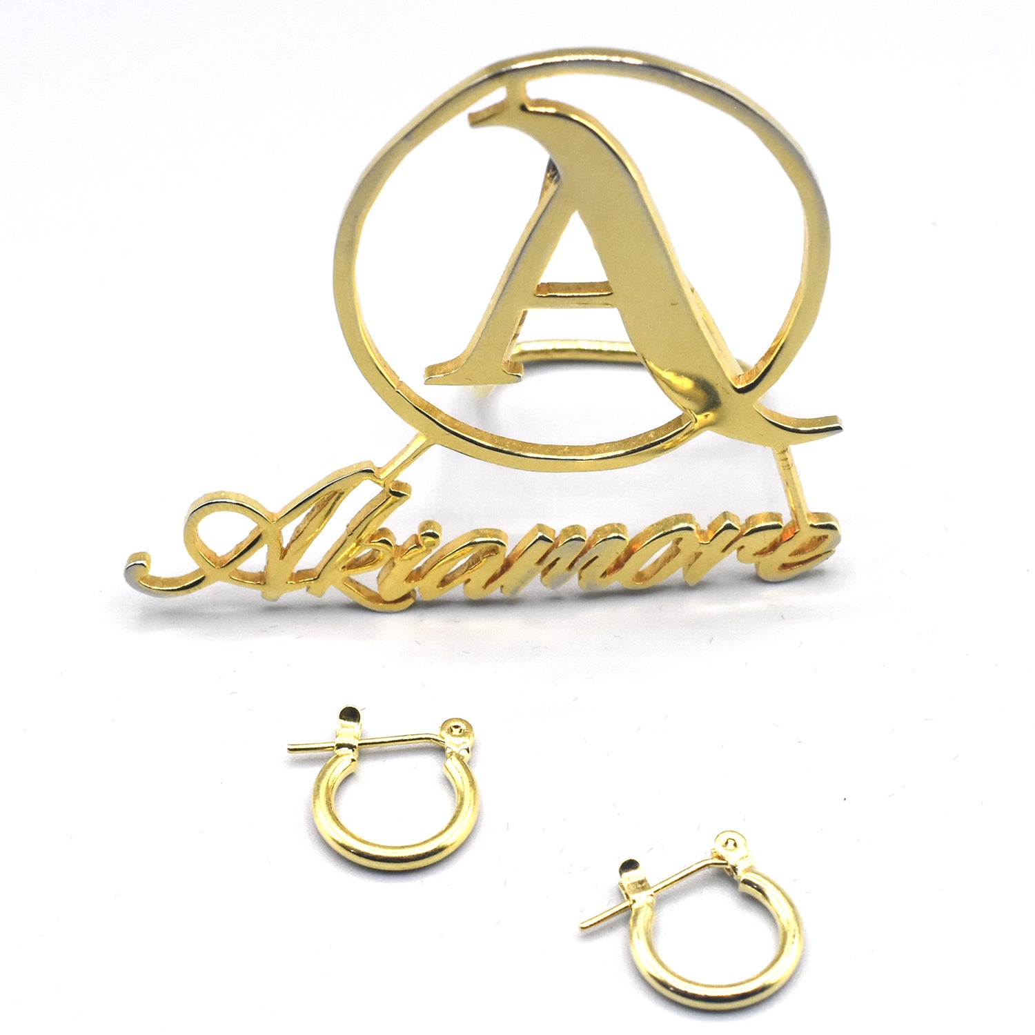 Golden Small Big Circle Women Hoop Earrings Exaggerated Hoop Ear Loop Smooth Ring Round Earring Stainless Steel Jewelry eg10gdc2b-4