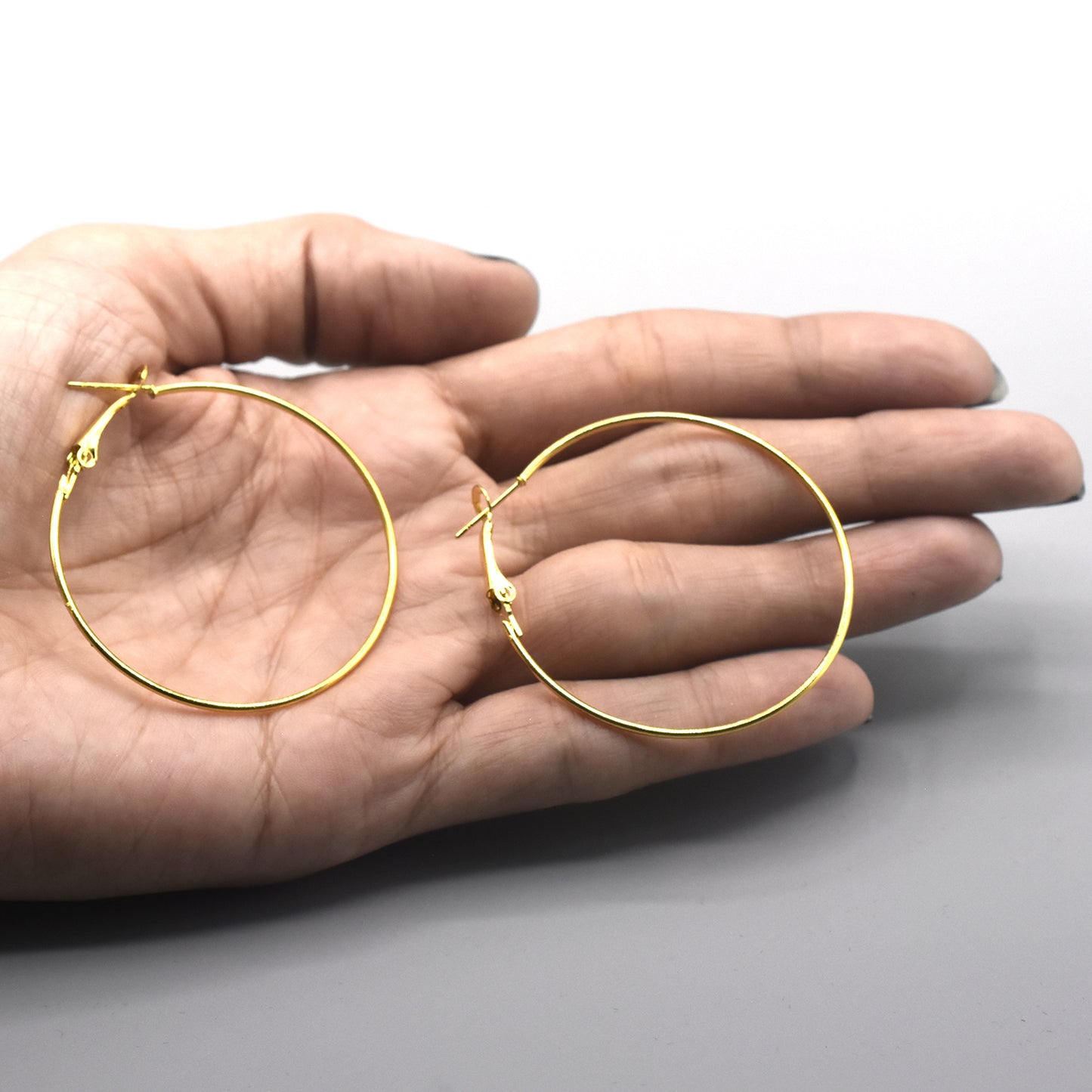 Golden Small Big Circle Women Hoop Earrings Exaggerated Hoop Ear Loop Smooth Ring Round Earring Stainless Steel Jewelry eg10gdc2b-4