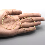 Golden Small Big Circle Women Hoop Earrings Exaggerated Hoop Ear Loop Smooth Ring Round Earring Stainless Steel Jewelry eg10gdc2b-4