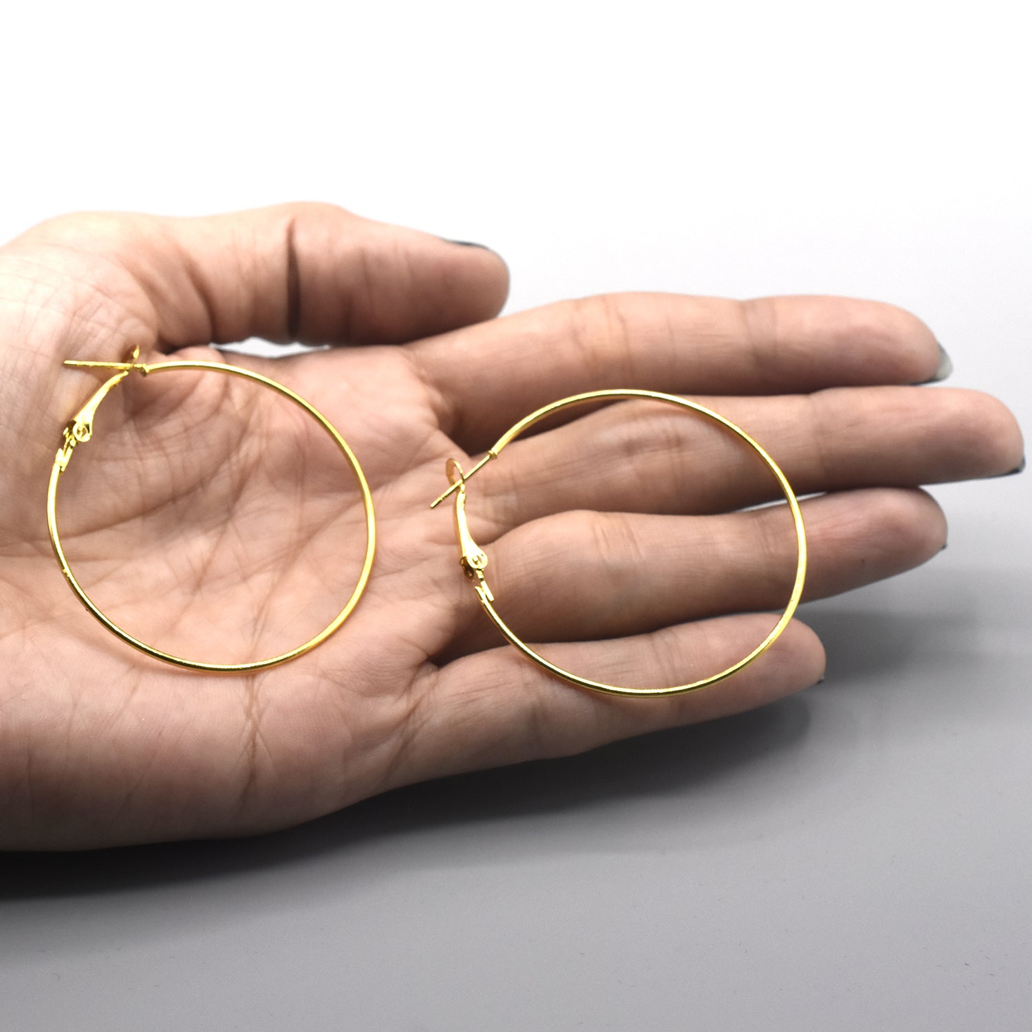 Golden Small Big Circle Women Hoop Earrings Exaggerated Hoop Ear Loop Smooth Ring Round Earring Stainless Steel Jewelry eg10gdc2b-4
