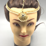 Diamante Kundan Matha Patti Wedding Bridal Goddess Bohemian Boho Head Chain Hair Jewelry Head Piece mpfrada5b-1