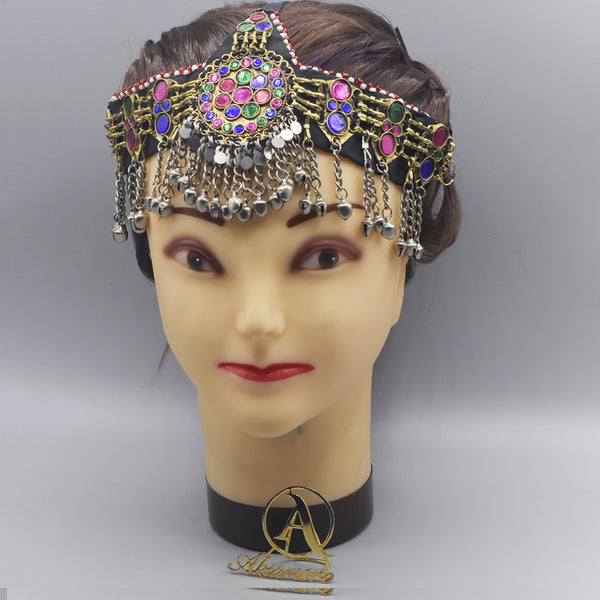 Afghan Kuchi Headpiece matha patti Tribal Head Piece Ethnic Dance Headdress mpsmmia5a-1