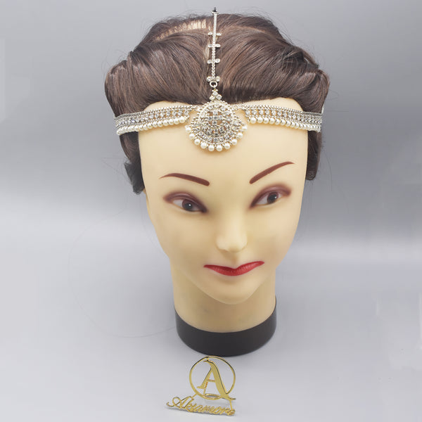 Diamante Kundan Matha Patti Wedding Bridal Goddess Bohemian Boho Head Chain Hair Jewelry Head Piece mpfrada5b-1