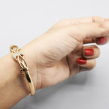 Gold Plated Golden Color Imported High Quality Bracelet With White Zircon For Girls And Women Party And Wedding Gift For Ladies btfrgda6f-1