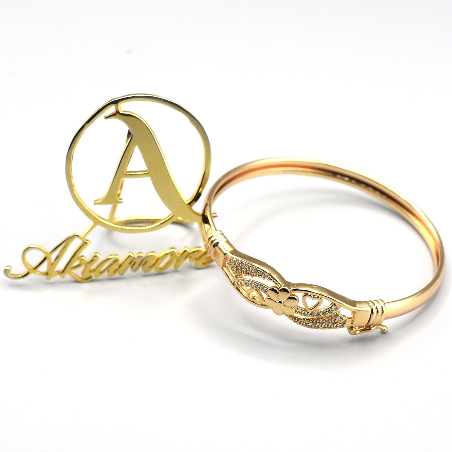 Gold Plated Golden Color Imported High Quality Bracelet With White Zircon For Girls And Women Party And Wedding Gift For Ladies btfrgda6f-1