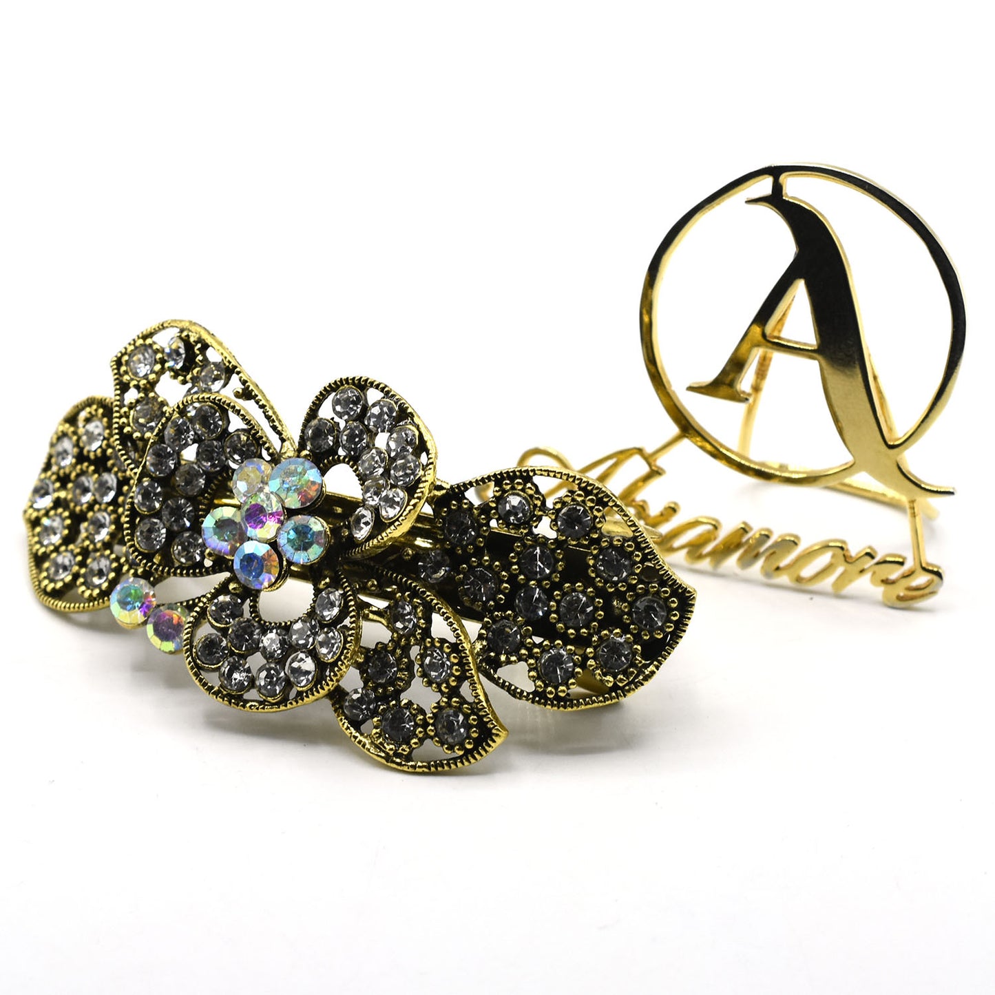 Multi Hair Barrettes for Women Elegant Hair Clips Vintage Crystal Stone Hairpins Flower Hairgrips Party Wedding Headwear hpfraec6b-1