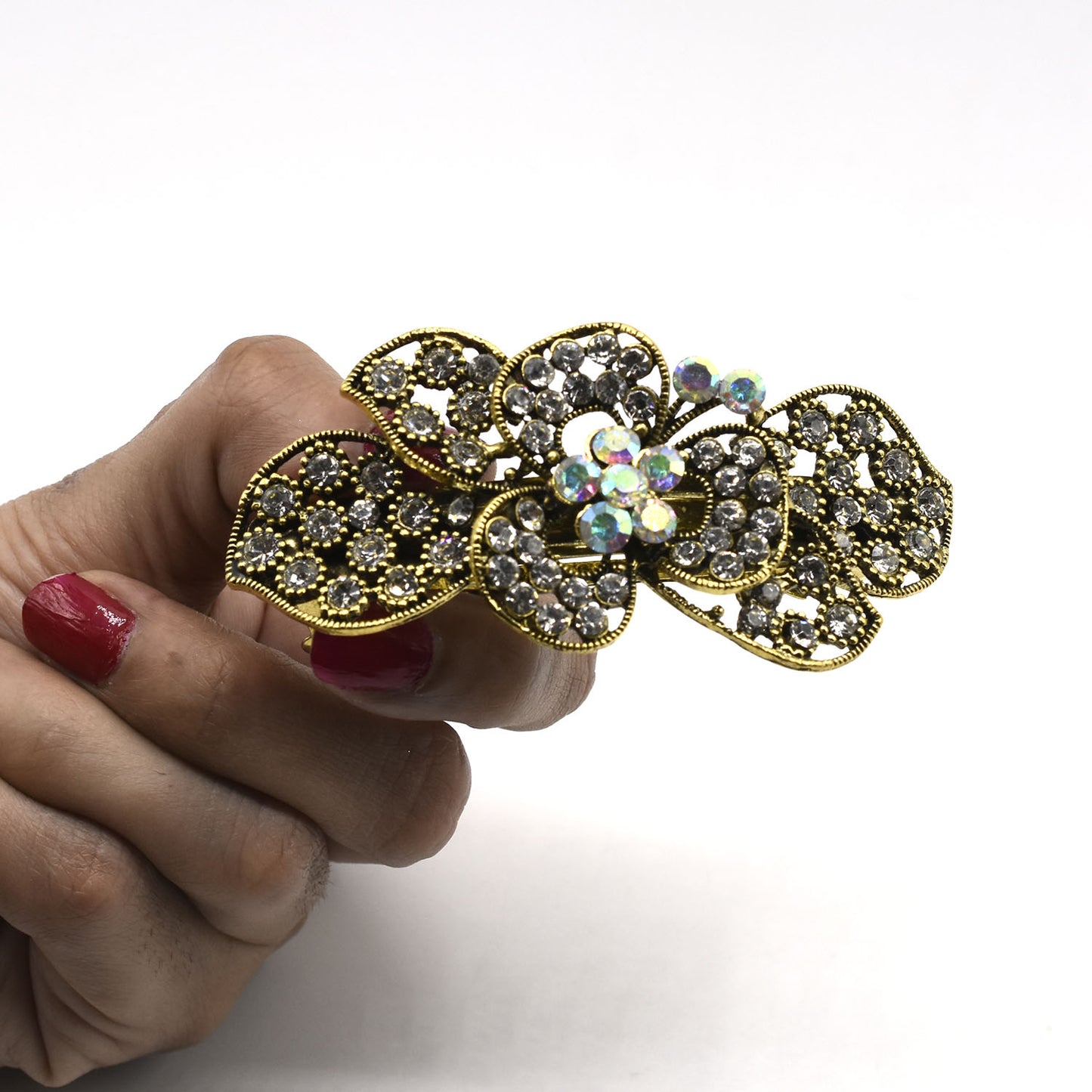 Multi Hair Barrettes for Women Elegant Hair Clips Vintage Crystal Stone Hairpins Flower Hairgrips Party Wedding Headwear hpfraec6b-1