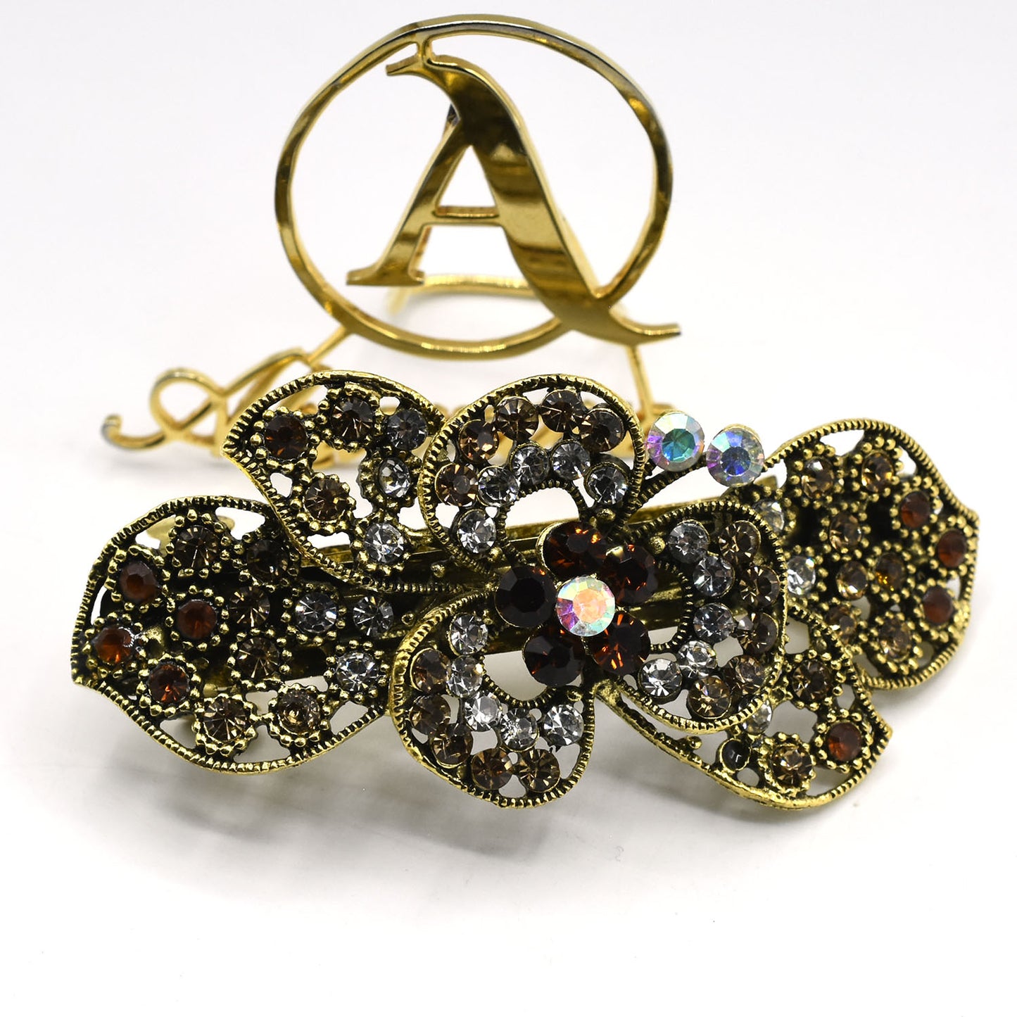 Multi Hair Barrettes for Women Elegant Hair Clips Vintage Crystal Stone Hairpins Flower Hairgrips Party Wedding Headwear hpfraec6b-1