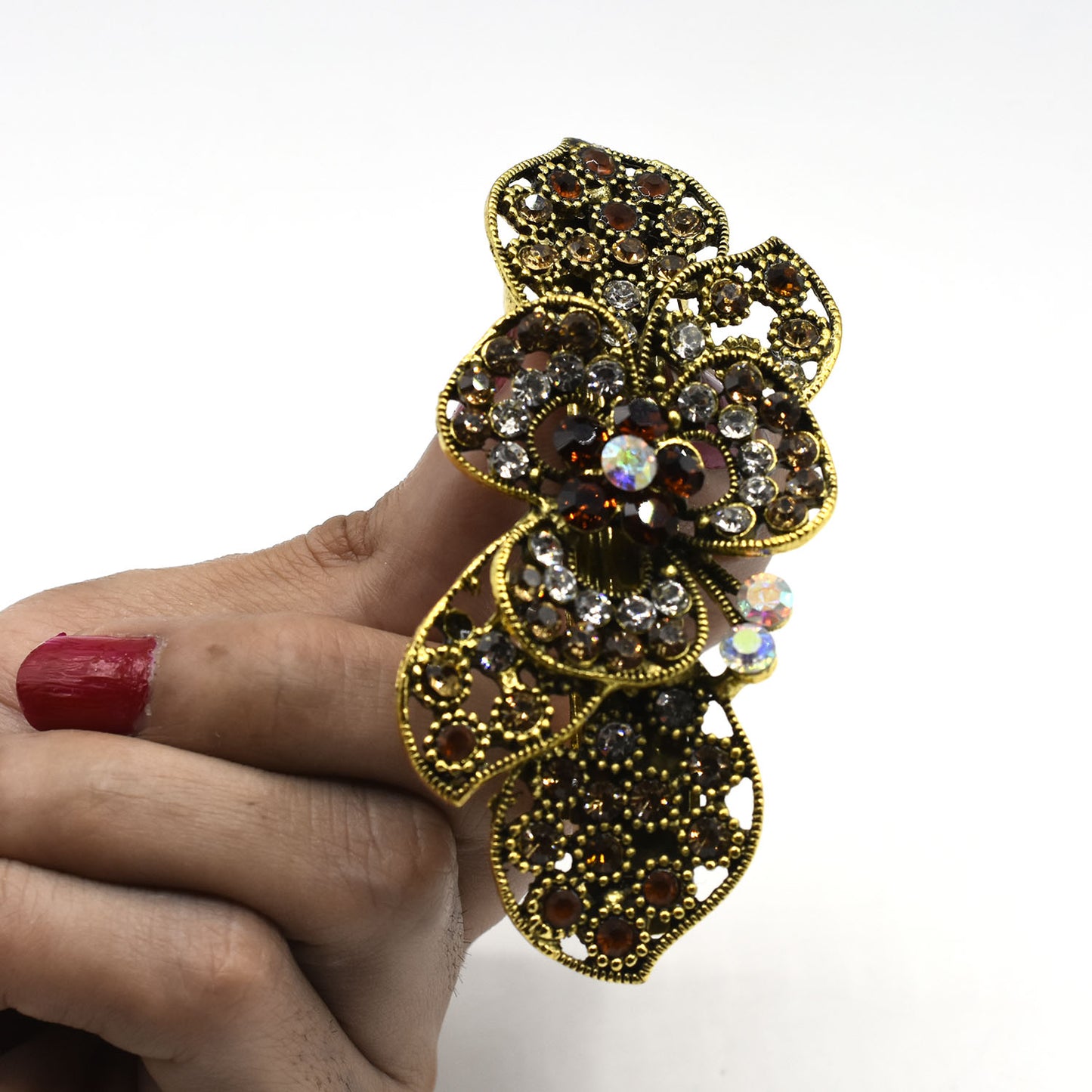 Multi Hair Barrettes for Women Elegant Hair Clips Vintage Crystal Stone Hairpins Flower Hairgrips Party Wedding Headwear hpfraec6b-1