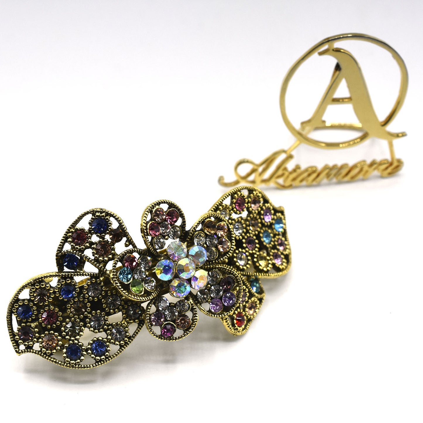 Multi Hair Barrettes for Women Elegant Hair Clips Vintage Crystal Stone Hairpins Flower Hairgrips Party Wedding Headwear hpfraec6b-1