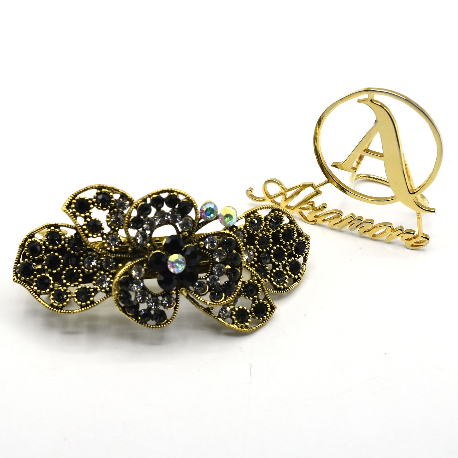 Multi Hair Barrettes for Women Elegant Hair Clips Vintage Crystal Stone Hairpins Flower Hairgrips Party Wedding Headwear hpfraec6b-1