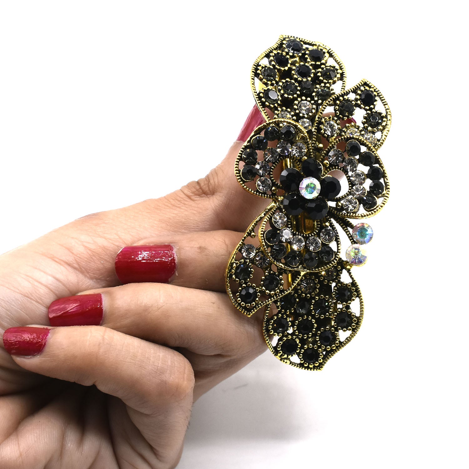 Multi Hair Barrettes for Women Elegant Hair Clips Vintage Crystal Stone Hairpins Flower Hairgrips Party Wedding Headwear hpfraec6b-1
