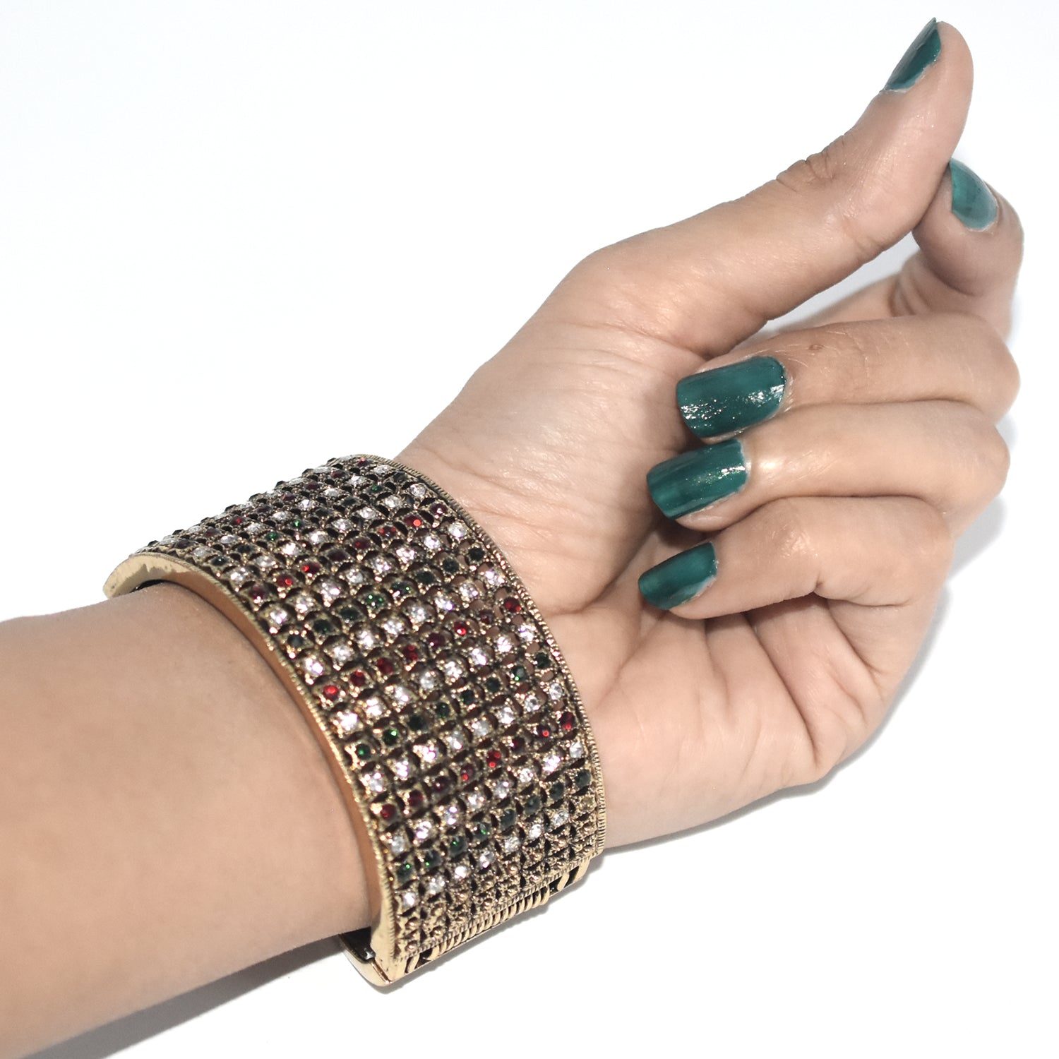 2 Tone Ethnic Indian Fashion Jewelry Gold Plated Bangle Bracelet kara Women New btfrgma6i-5